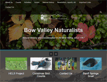 Tablet Screenshot of bowvalleynaturalists.org